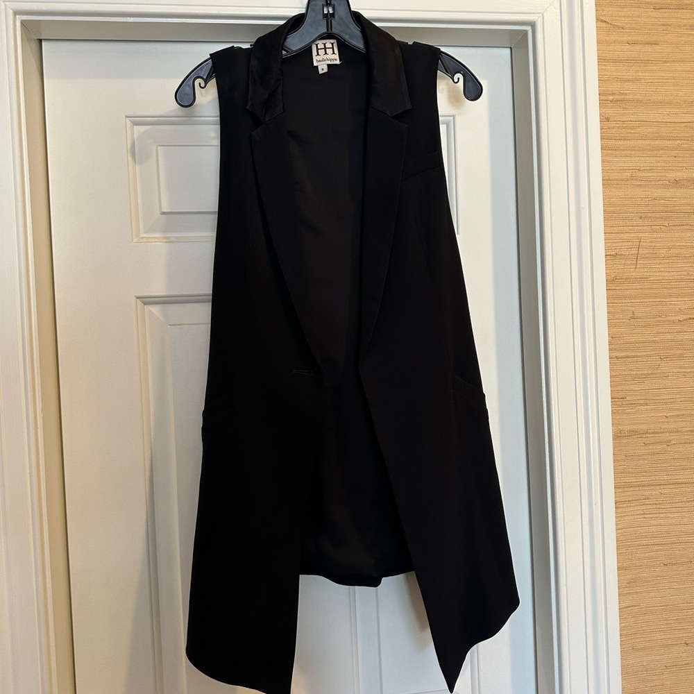 Haute Hippie Vest - Black with tie detail on back shoulders